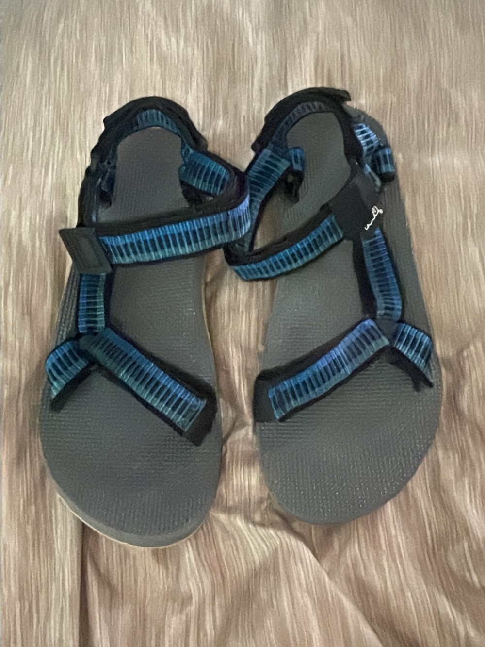 Teva Black and Blue Striped Sport Sandal Strap MEN’S SIZE 10